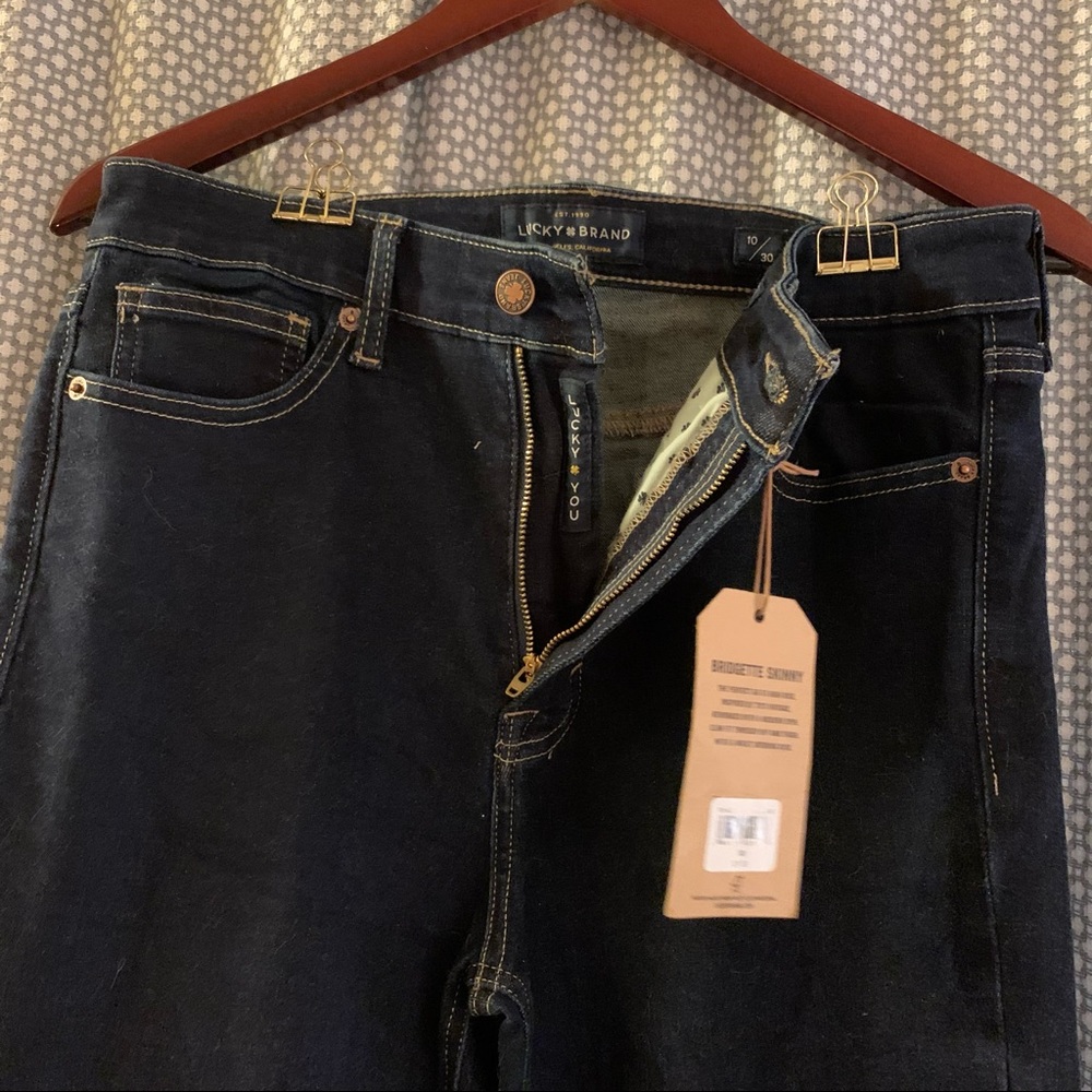 NWT Lucky Brand Bridgitte Dark Wash Hi-Rise Skinny Jeans - Picture 4 of 7